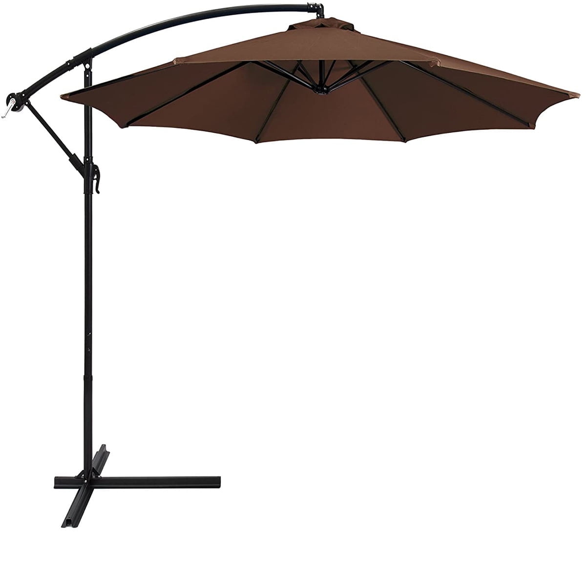 Lacoo10-Foot Offset Hanging Polyester Market Outdoor Patio Umbrella with Steel Frame and Easy Tilt,Black