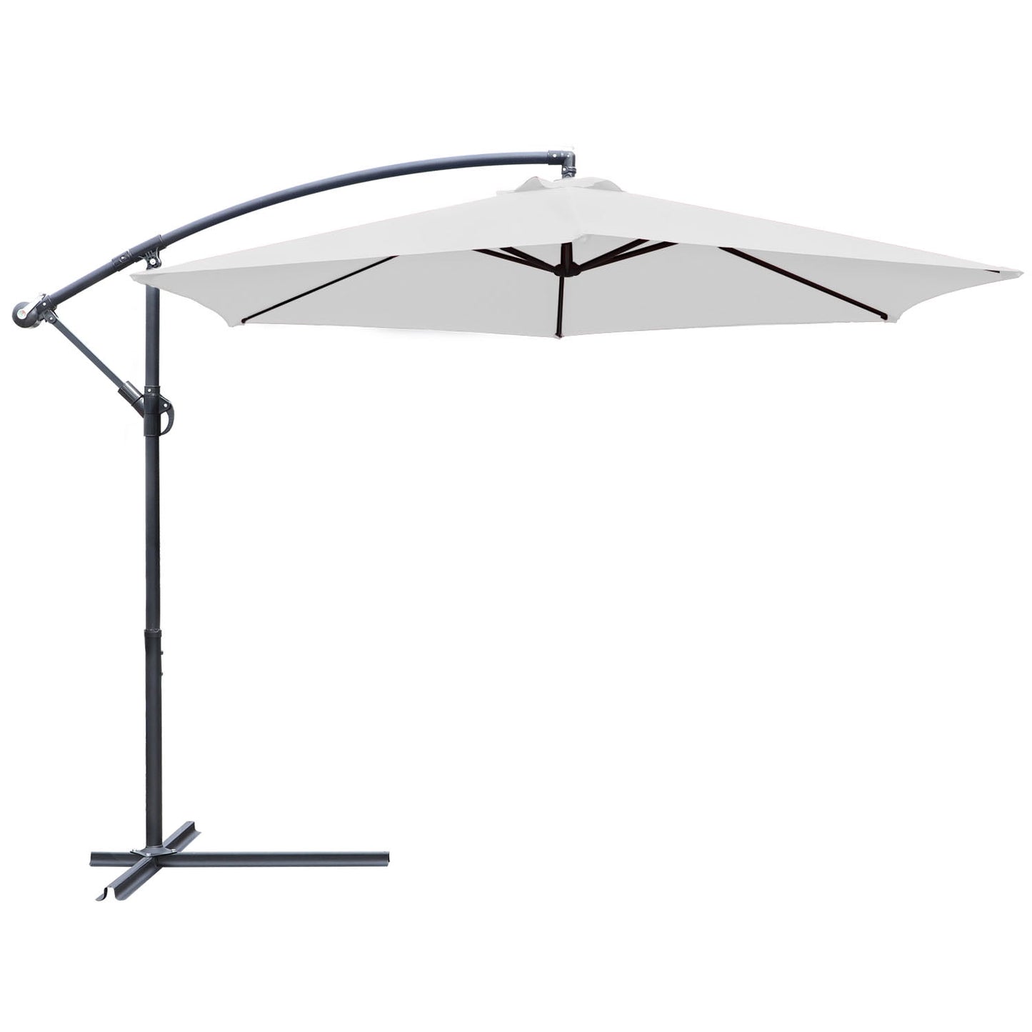 Lacoo10-Foot Offset Hanging Polyester Market Outdoor Patio Umbrella with Steel Frame and Easy Tilt,Black