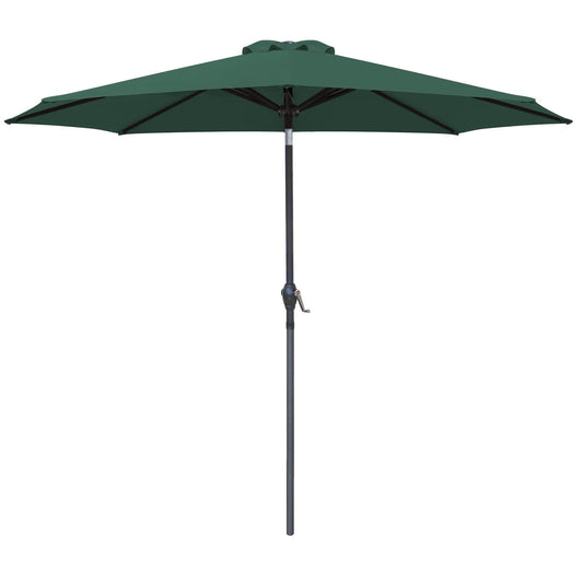 Lacoo 9' Green Patio Umbrella Outdoor Market Table Umbrella with Push Button Tilt, 8 Sturdy Ribs