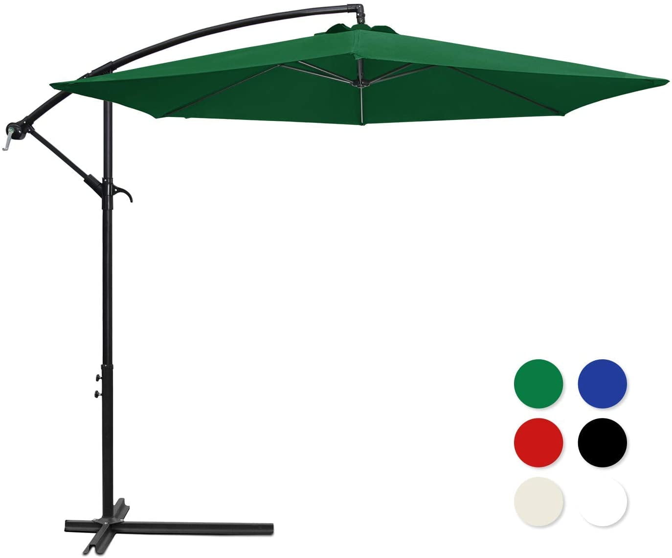 Lacoo10-Foot Offset Hanging Polyester Market Outdoor Patio Umbrella with Steel Frame and Easy Tilt,Black