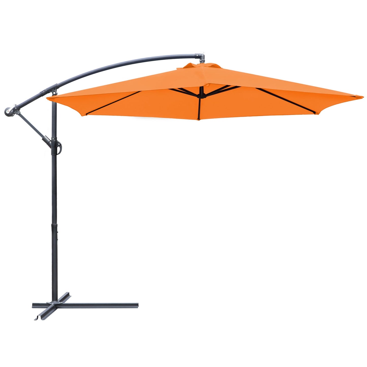 Lacoo10-Foot Offset Hanging Polyester Market Outdoor Patio Umbrella with Steel Frame and Easy Tilt,Black