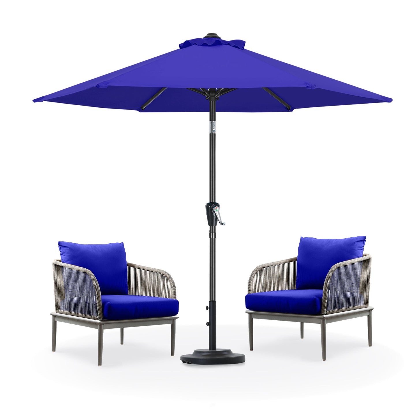 MASTERCANOPY 7.5ft Outdoor Market Patio Umbrella w/ Push Button Tilt and Crank 6 Ribs, Turquoise