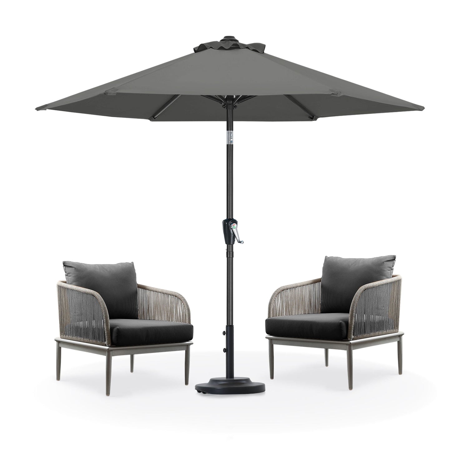 MASTERCANOPY 7.5ft Outdoor Market Patio Umbrella w/ Push Button Tilt and Crank 6 Ribs, Turquoise