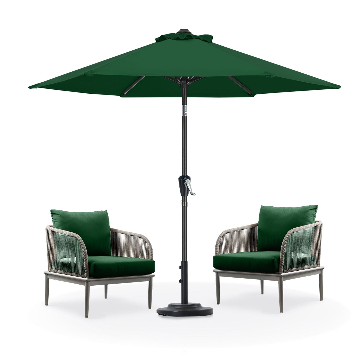 MASTERCANOPY 7.5ft Outdoor Market Patio Umbrella w/ Push Button Tilt and Crank 6 Ribs, Turquoise
