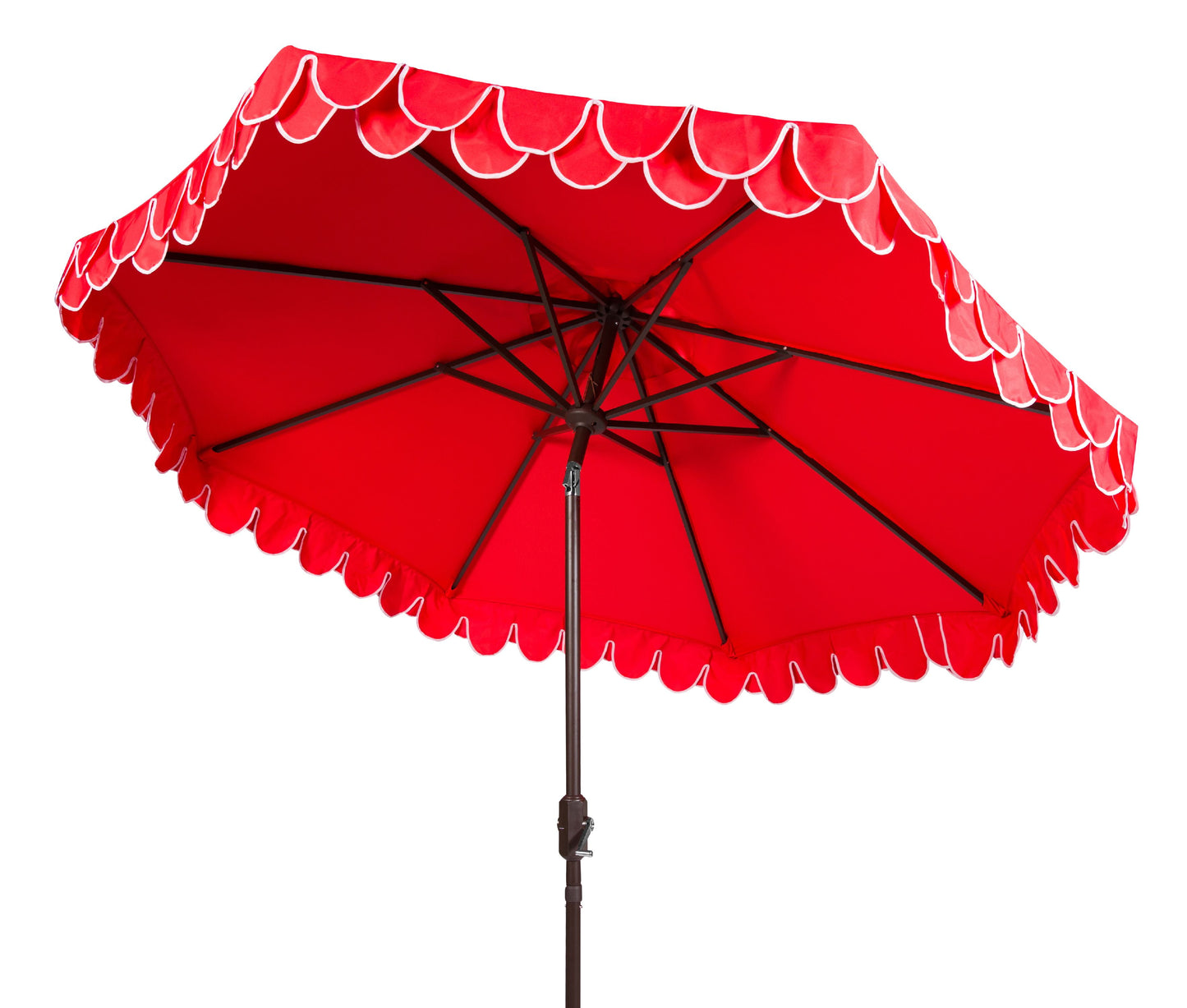 SAFAVIEH Outdoor Collection Elegant Valance 9-Foot Tilt Umbrella Navy / White