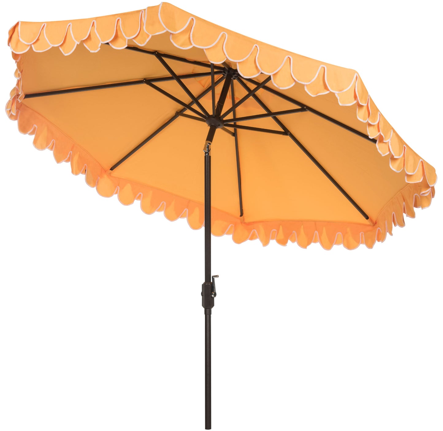 SAFAVIEH Outdoor Collection Elegant Valance 9-Foot Tilt Umbrella Navy / White