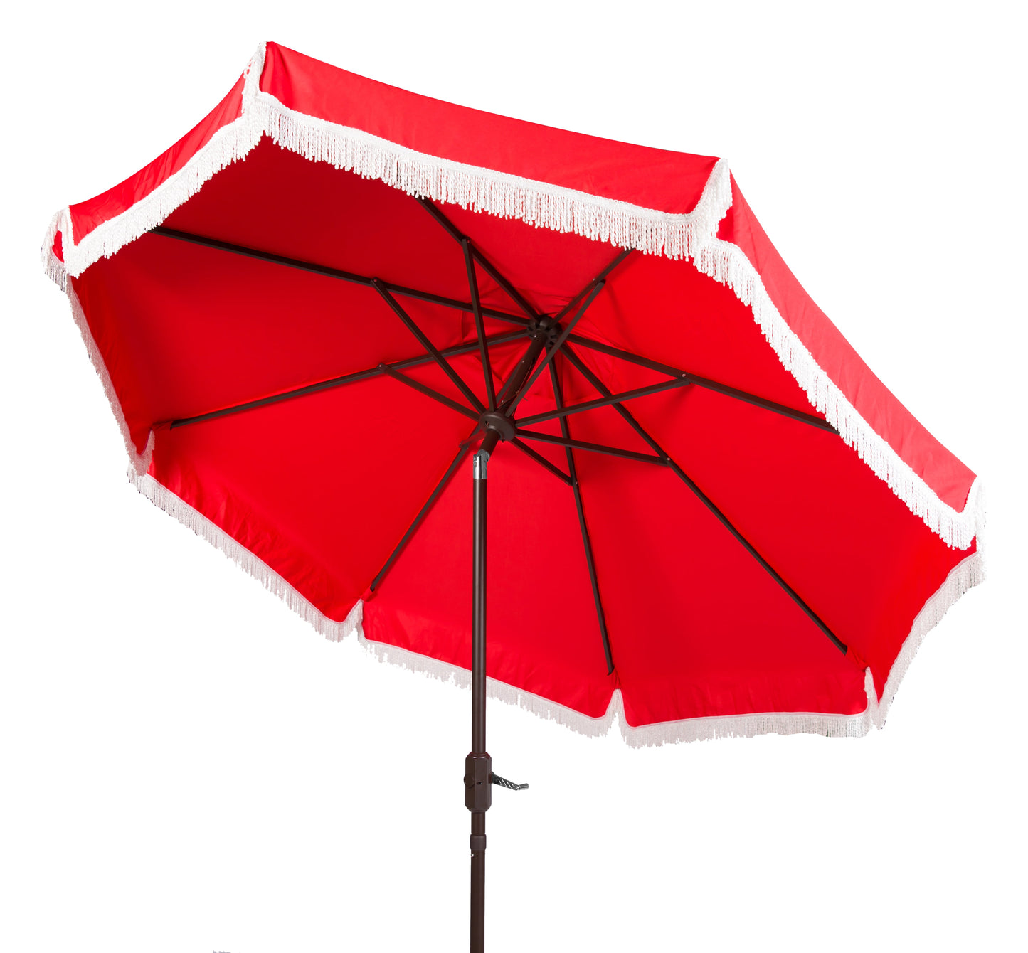 SAFAVIEH Outdoor Collection Milan Fringe 9-Foot Tilt Umbrella Navy/White