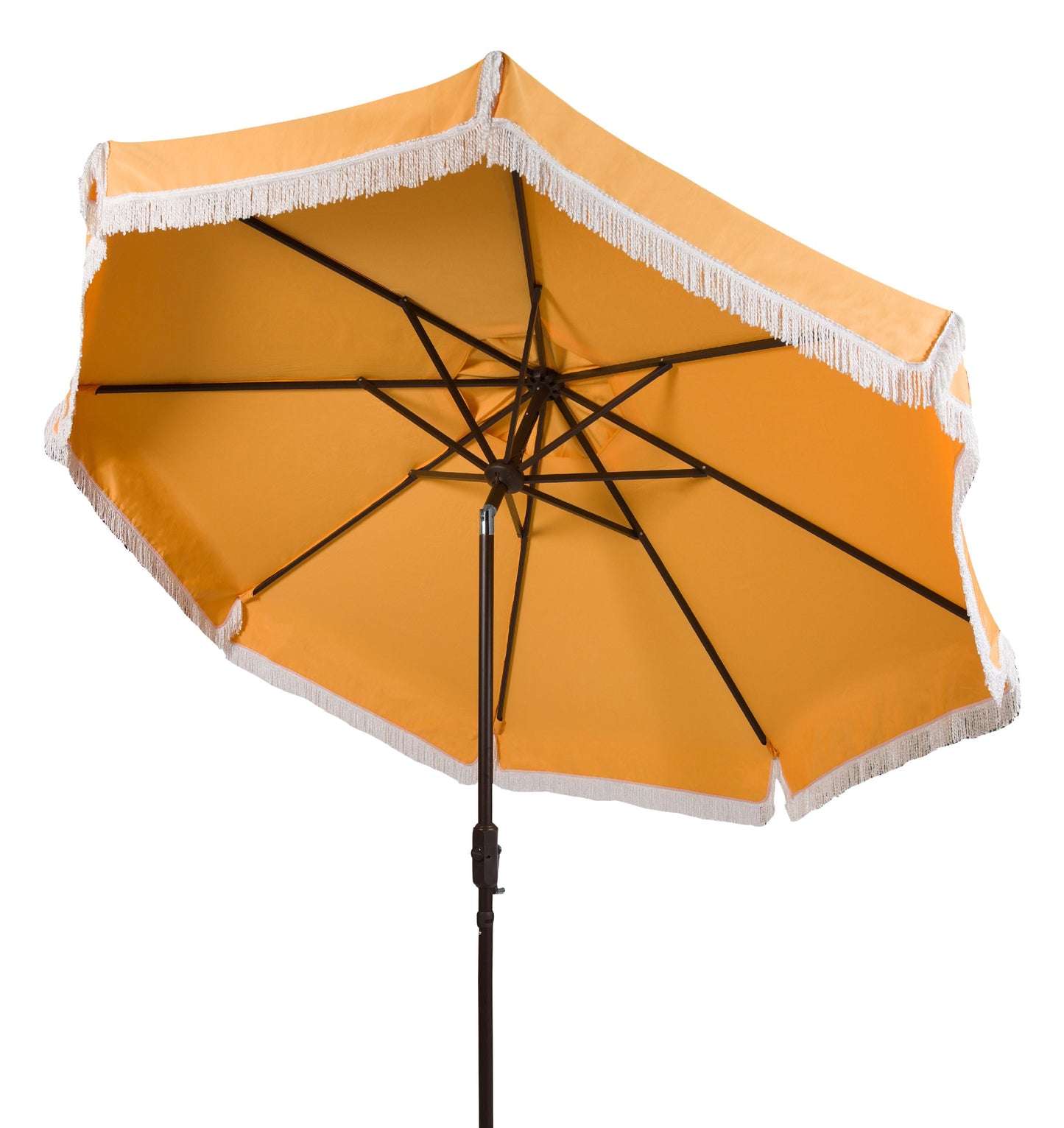 SAFAVIEH Outdoor Collection Milan Fringe 9-Foot Tilt Umbrella Navy/White