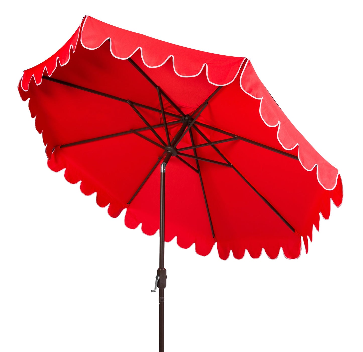 SAFAVIEH Outdoor Collection Venice Single Scallop 9-Foot Tilt Umbrella Navy/White