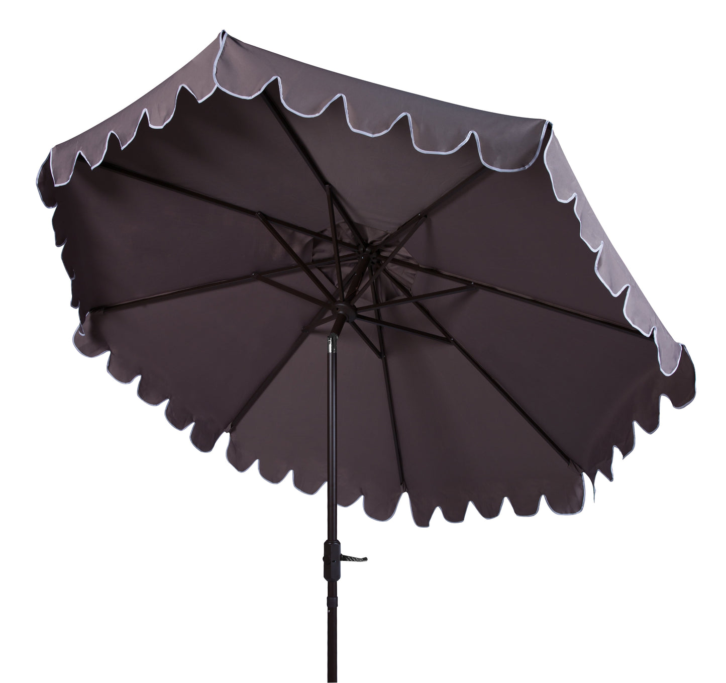 SAFAVIEH Outdoor Collection Venice Single Scallop 9-Foot Tilt Umbrella Navy/White