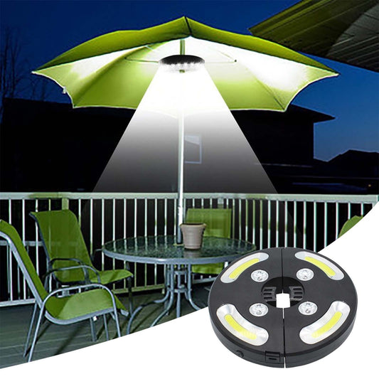 Viflosae Umbrella Outdoor Patio Solar LED Lights - Free Hanging COB+colorful LED Umbrella Light UV Protection Waterproof Patio Umbrella Lightning
