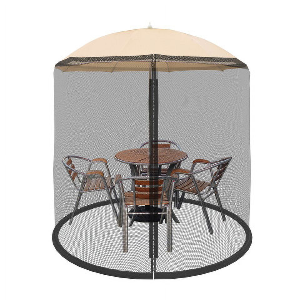 Pure Garden Mosquito Net for 7.5ft Patio Umbrella – Outdoor Mesh Screen with Zipper & Weighted Bottom