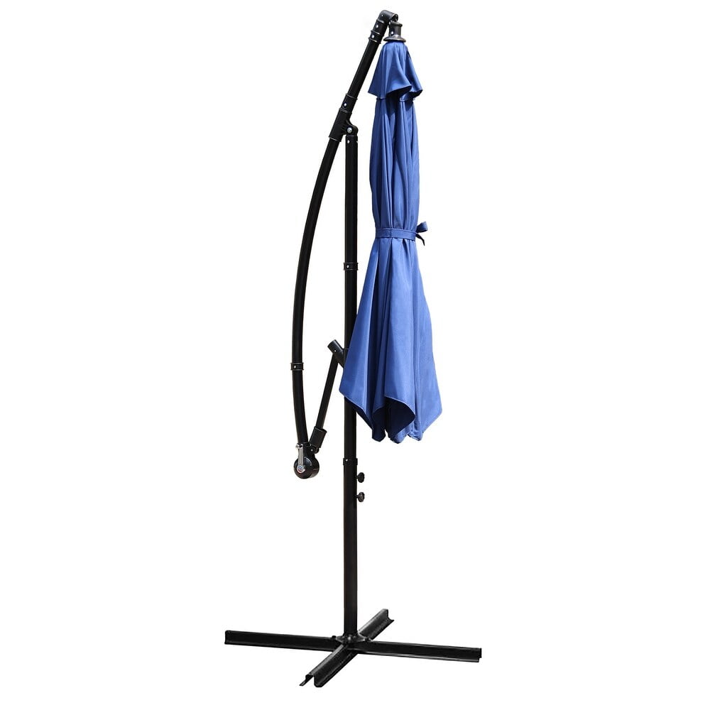 Abble 10ft Outdoor Hanging Offset Cantilever Umbrella with Crank - Navy