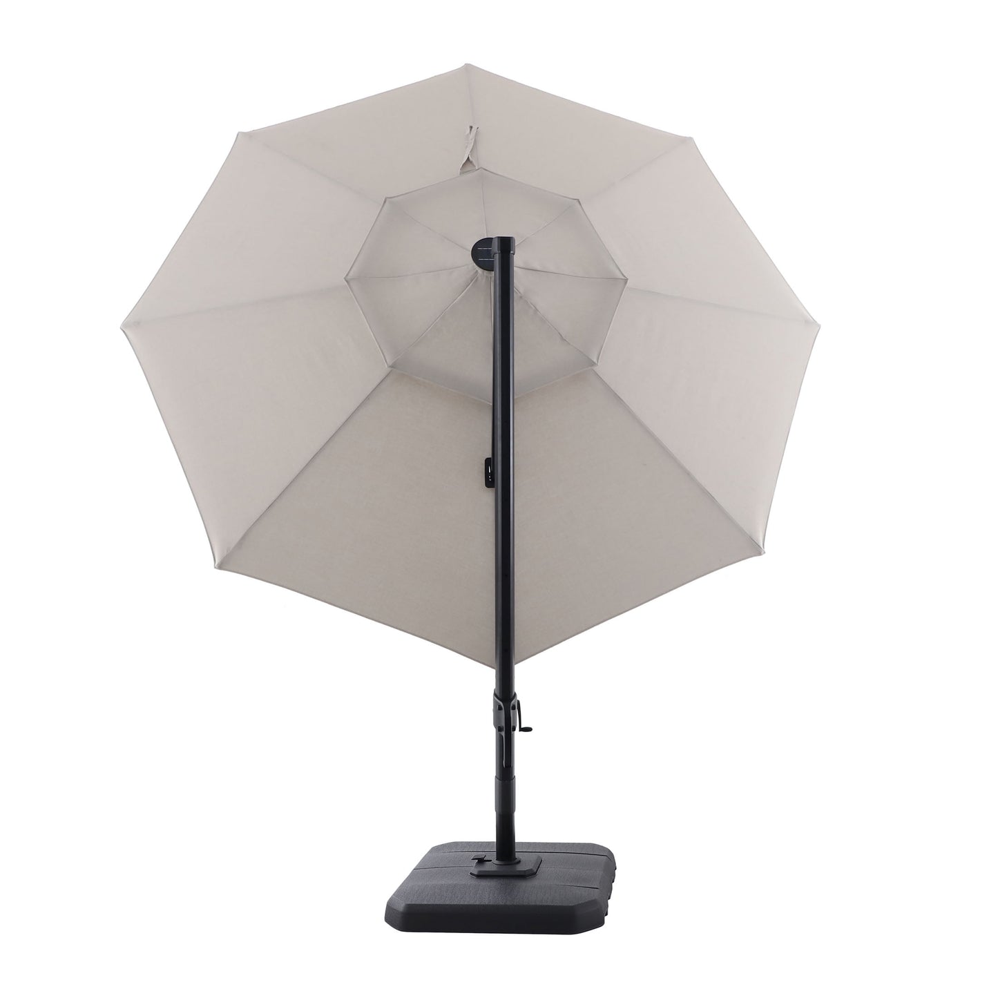 Better Homes & Gardens 11' Gray Octagonal Outdoor Cantilever Offset Patio Umbrella and Weighted Base