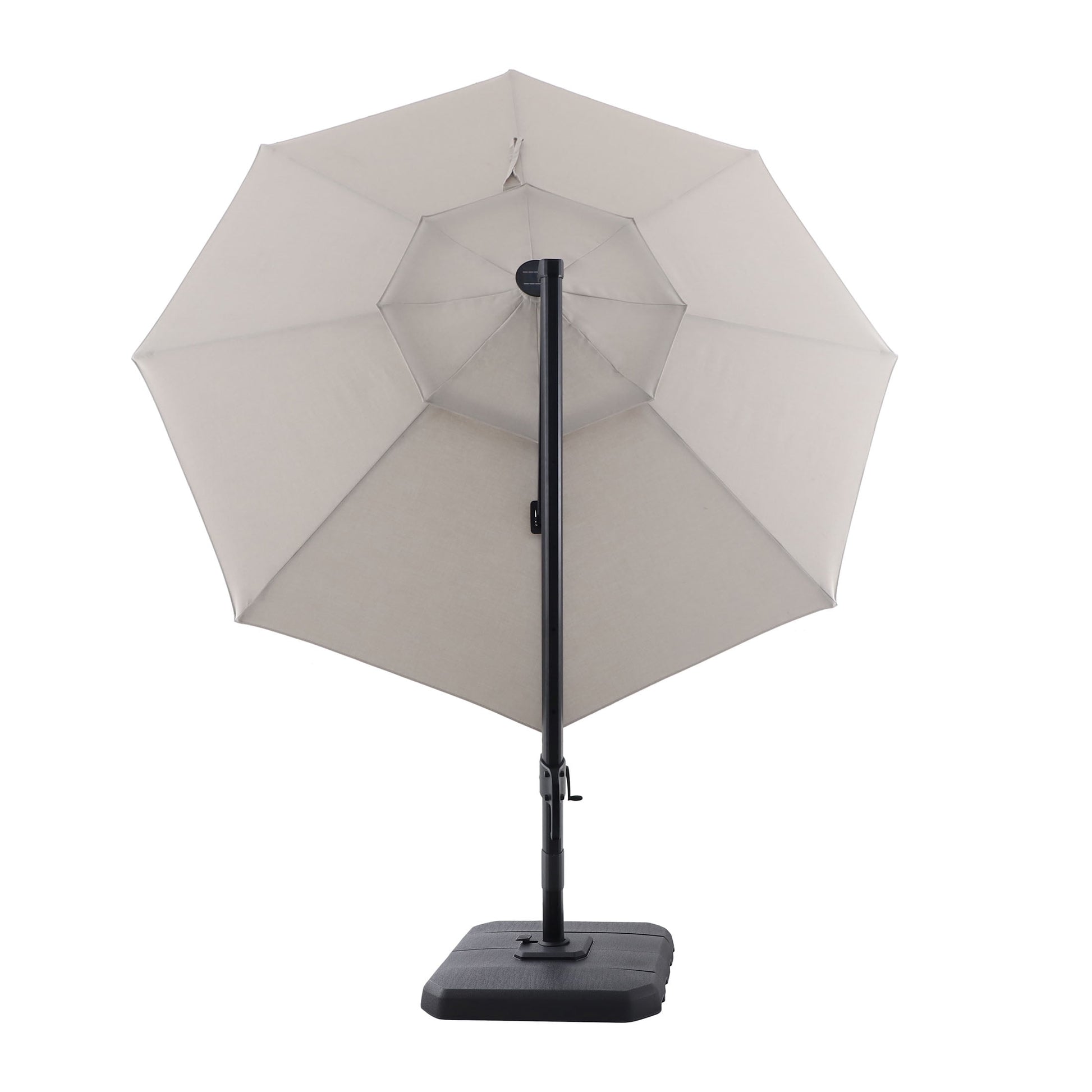 Better Homes & Gardens 11' Gray Octagonal Outdoor Cantilever Offset Patio Umbrella and Weighted Base