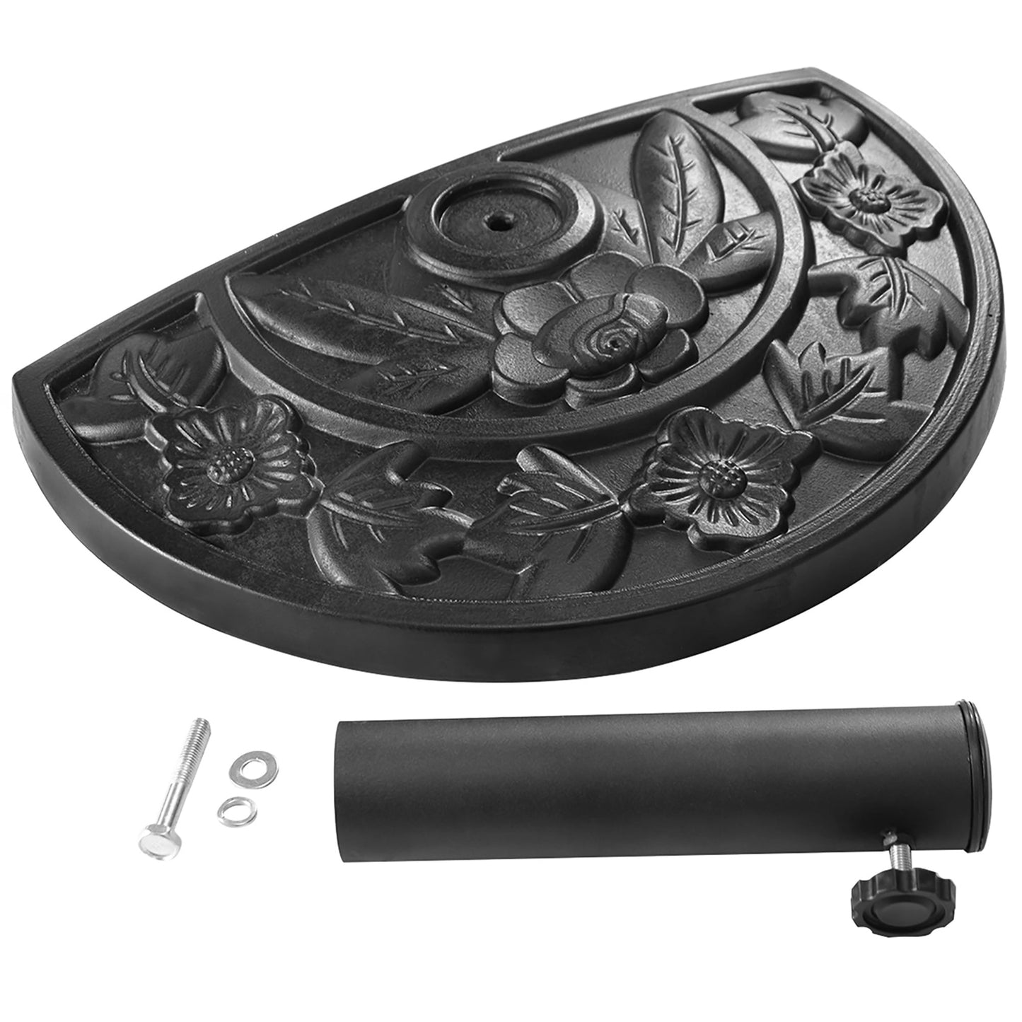 Costway 20'' Outdoor Patio Half Round Umbrella Base Stand Resin Deck Table Sun Shade
