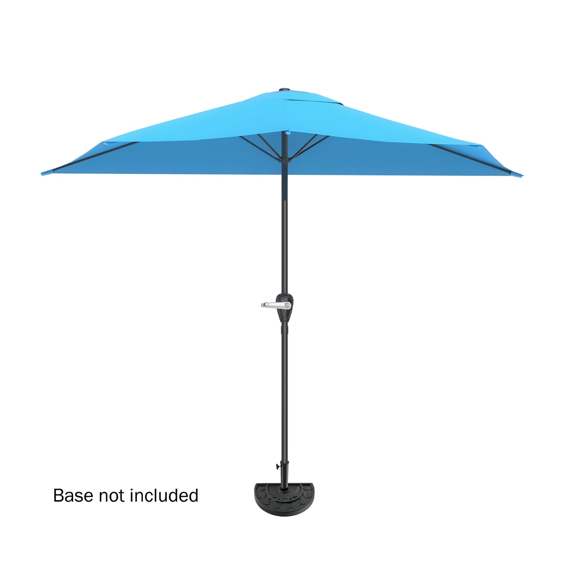 Pure Garden 9ft Half Umbrella for Balcony, Porch, or Deck, Brilliant Blue