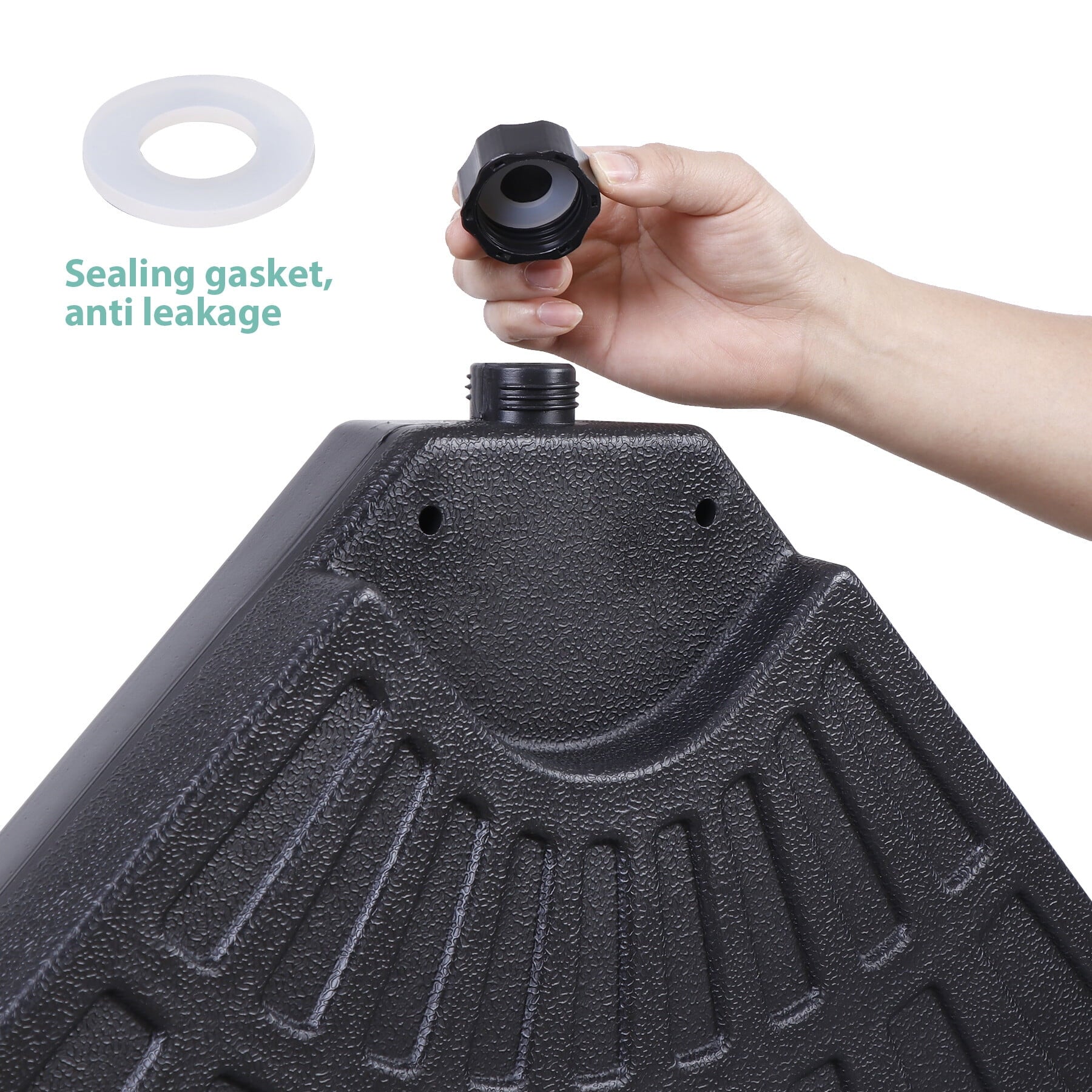 HomGarden 4PCS Heavy-Duty Cantilever Offset Patio Umbrella Round Base Water/Sand Fillable Plate Set