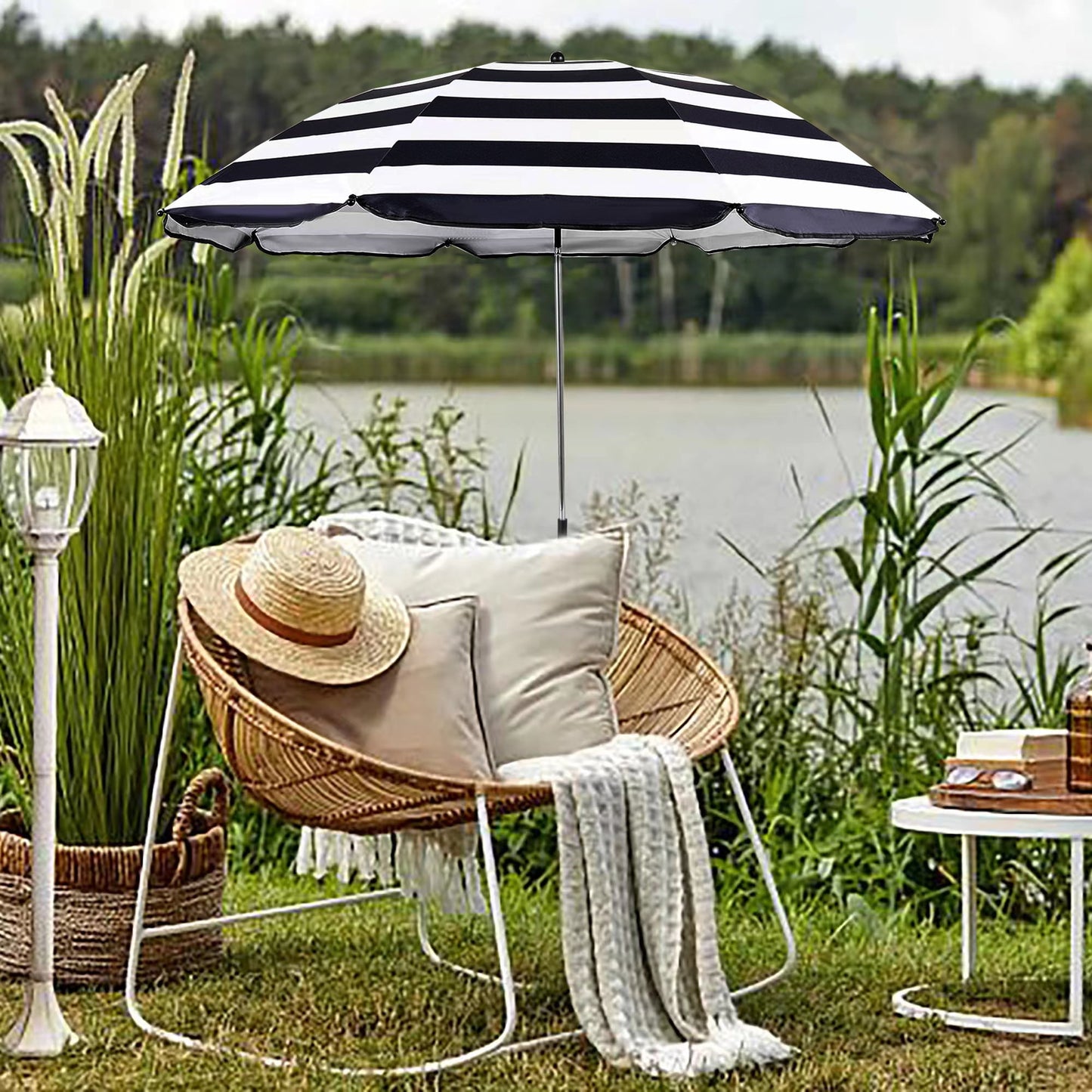 Chair Umbrella with Clamp,46 inches UPF 50+ Clip on Parasol for Patio,Beach Chairs,Strollers,Wheelchairs,Golf Carts