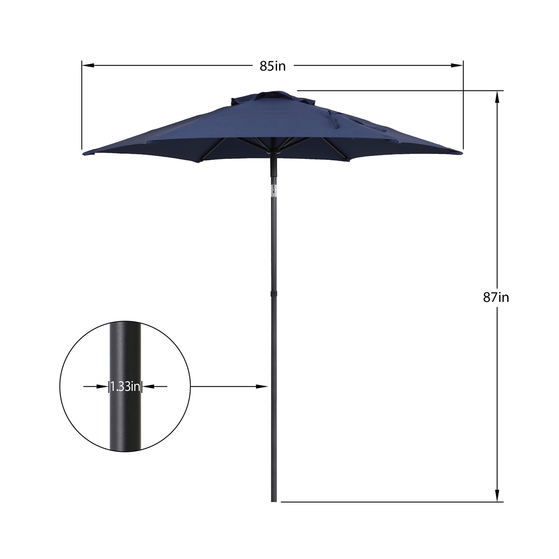 (2 pack) Mainstays 7.5' Navy Push-up and Tilt Market Patio Umbrella