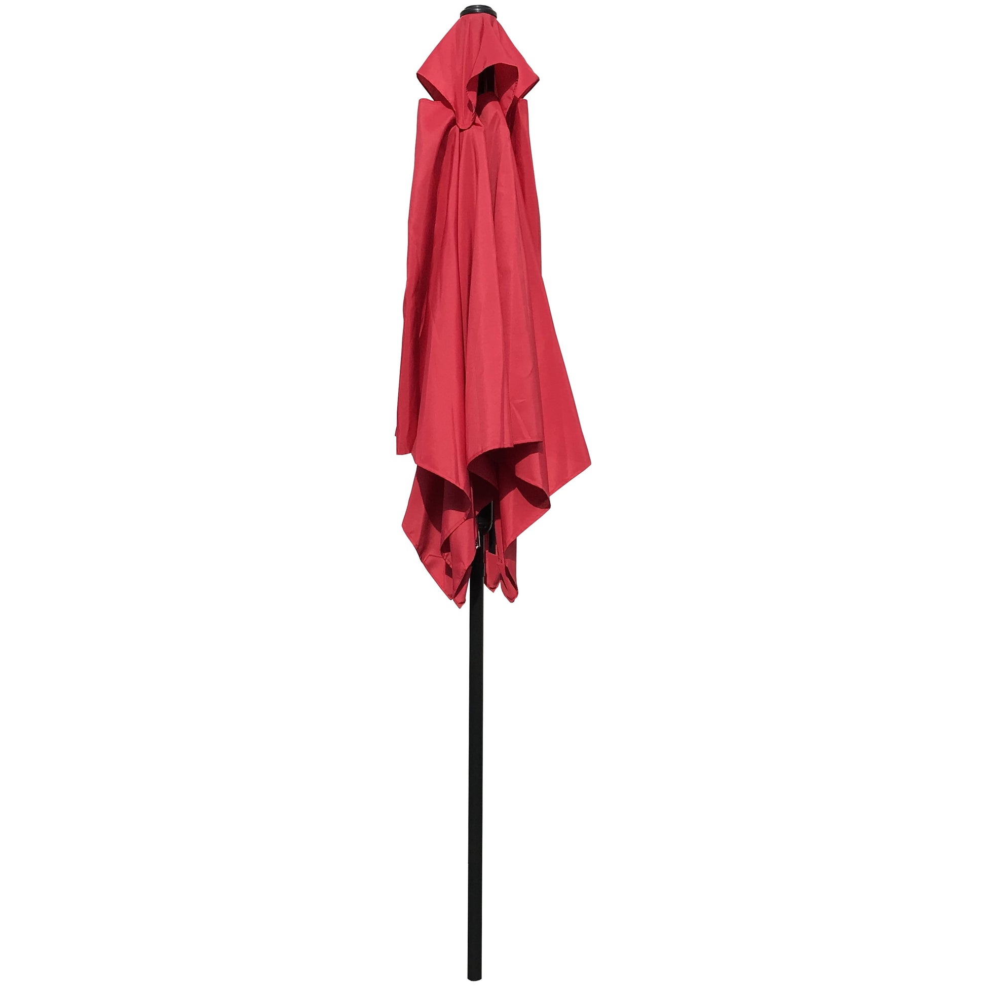 Abble 6.5 Ft Square Outdoor Patio Market Umbrella with Push Button Tilt and Crank Handle, Red