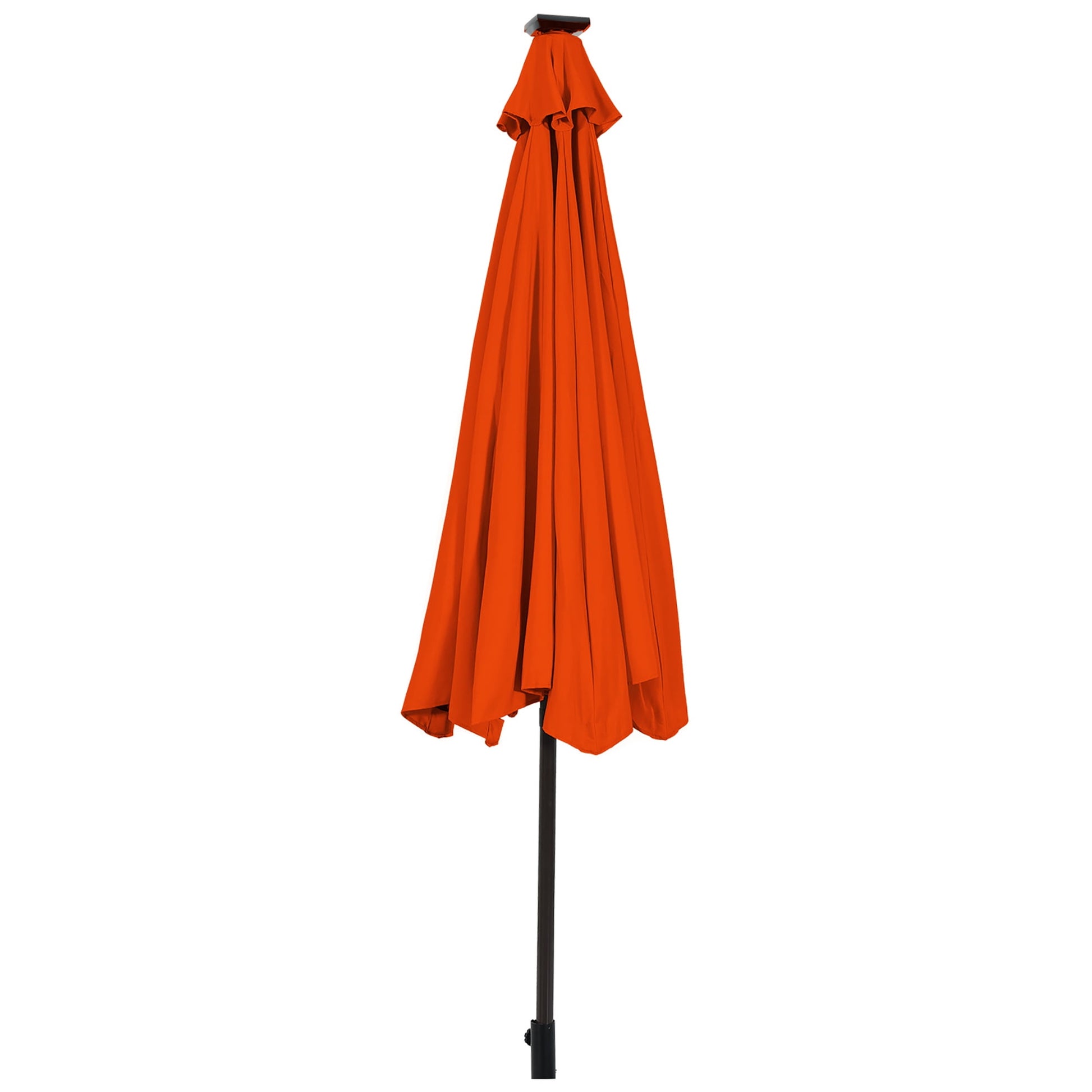 Costway 10FT Patio Solar Umbrella LED Patio Market Steel Tilt W/Crank Outdoor Orange New