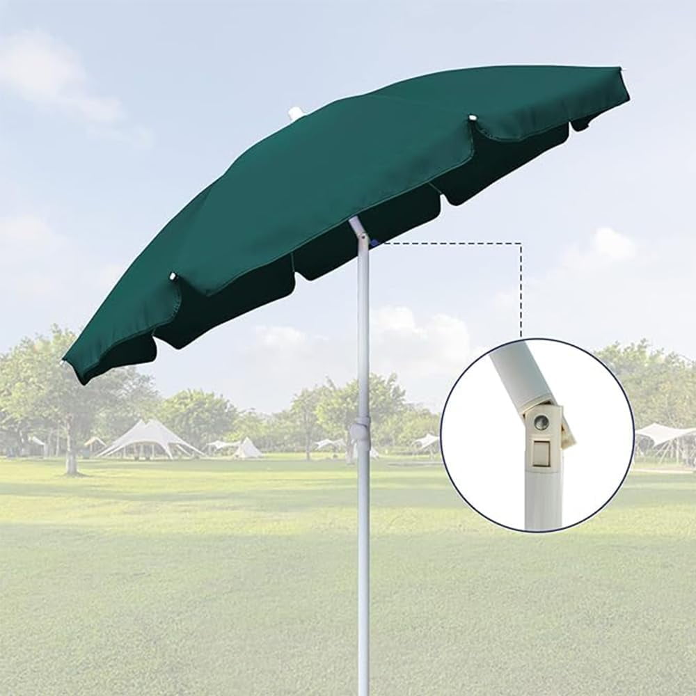 AMMSUN 6ft Green Round Outdoor Picnic Portable Market Patio Umbrella,Push Up & Tilt & Carry Bag