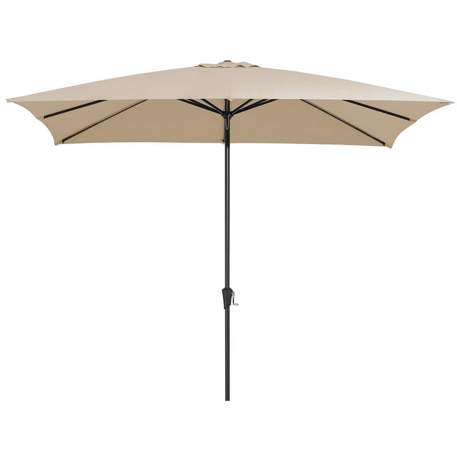 JUSTLET 8 x 10 ft Outdoor Rectangular Patio Market Umbrella, Beige