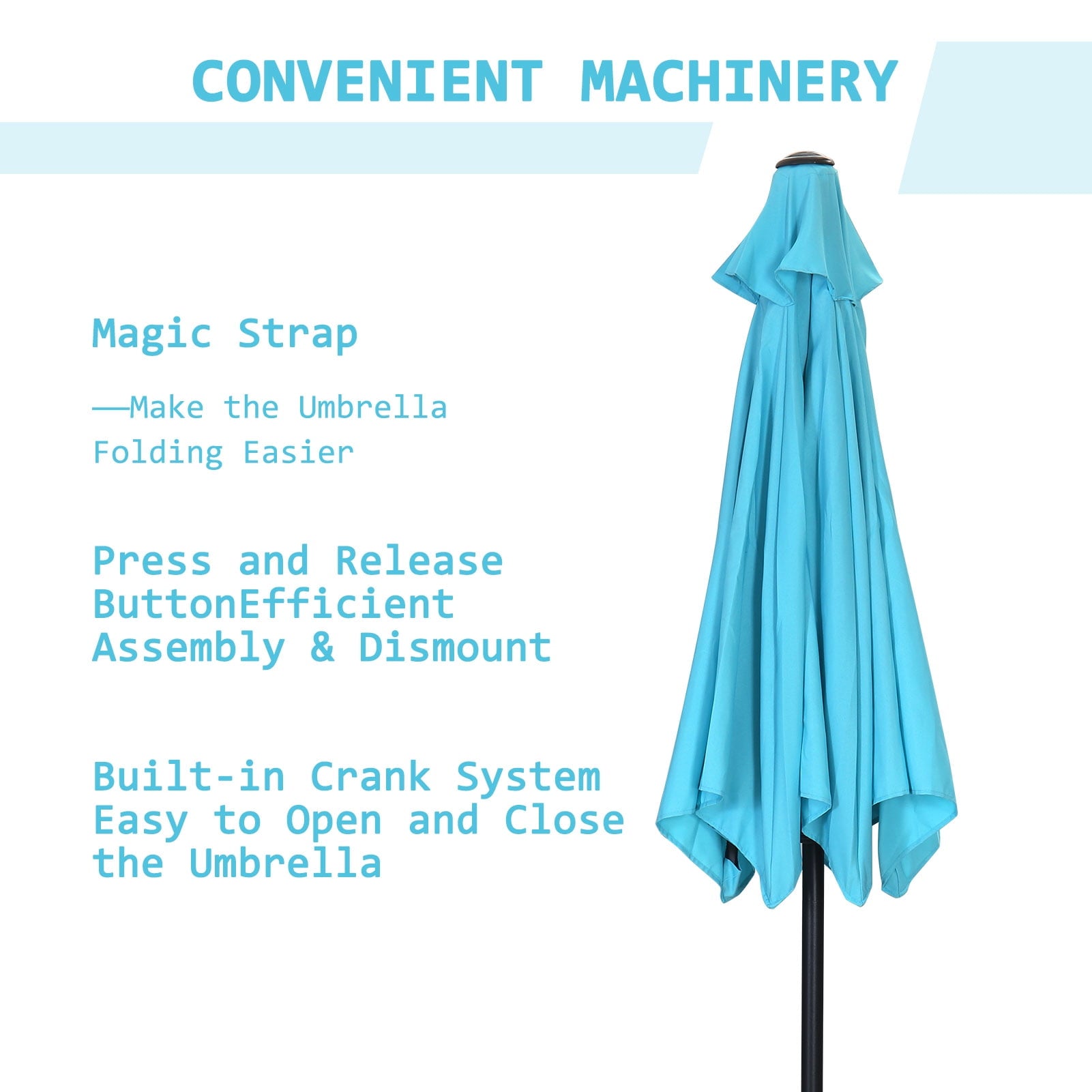 Autlaycil 7.5 ft Patio Umbrella with Tilt and Crank, Adjustable Outdoor Market Umbrellas (BLue)
