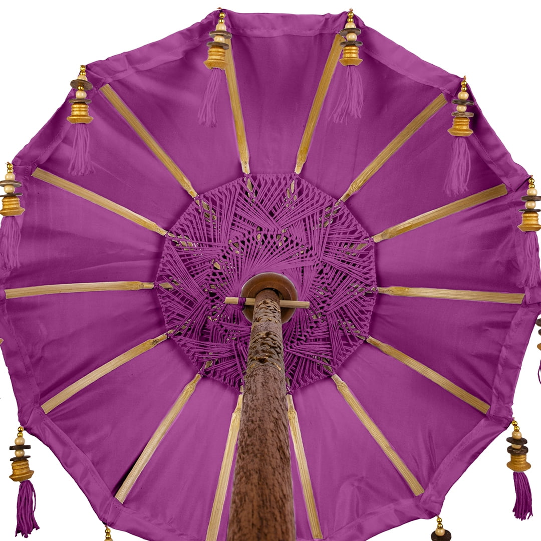 Koyal Wholesale Bali Umbrella Stand, Plum 34-Inch Tall Moroccan Style Home Decor Items, Free Standing Umbrella