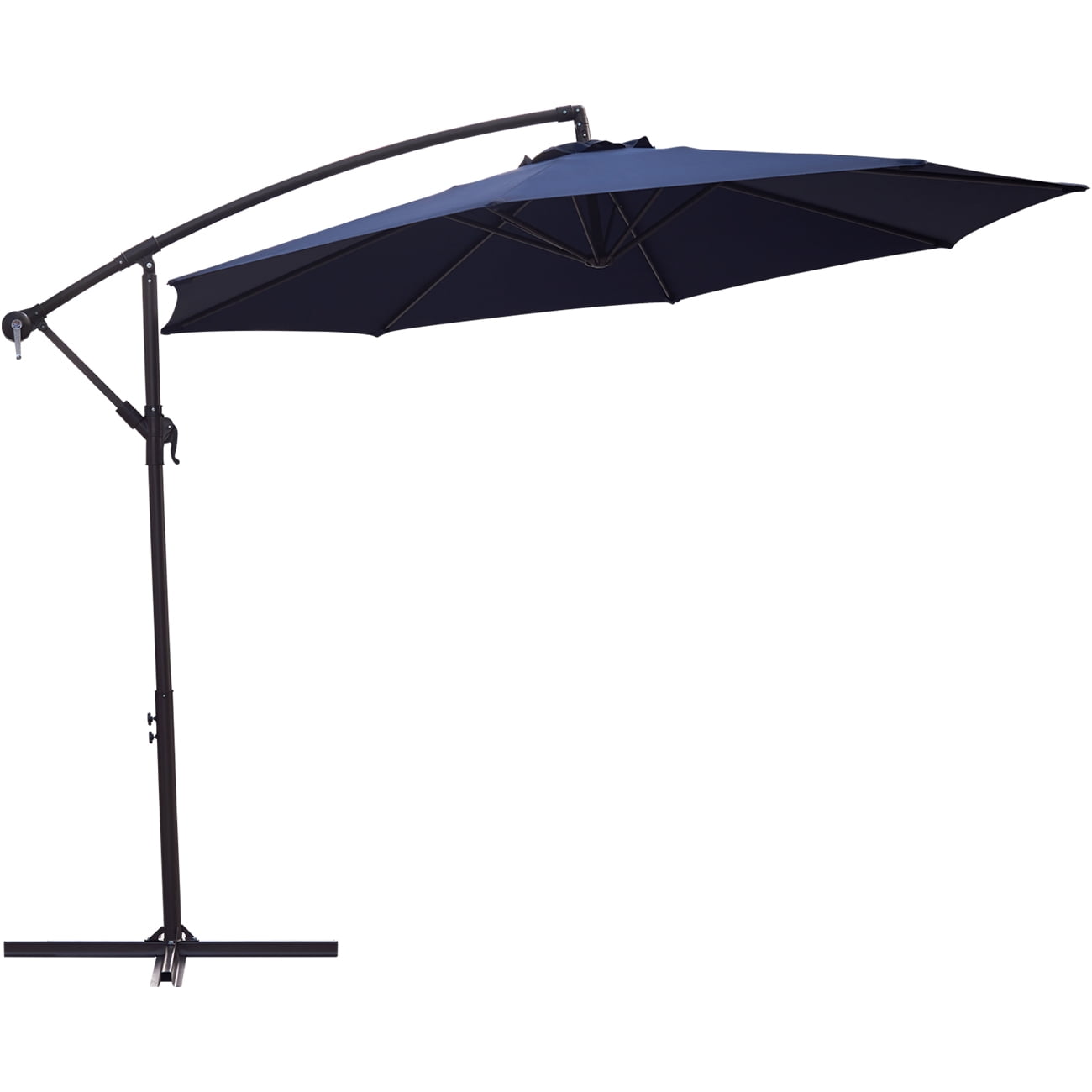 JUSTLET 10ft Offset Hanging Outdoor Cantilever Patio Umbrella for Garden, Navy Blue