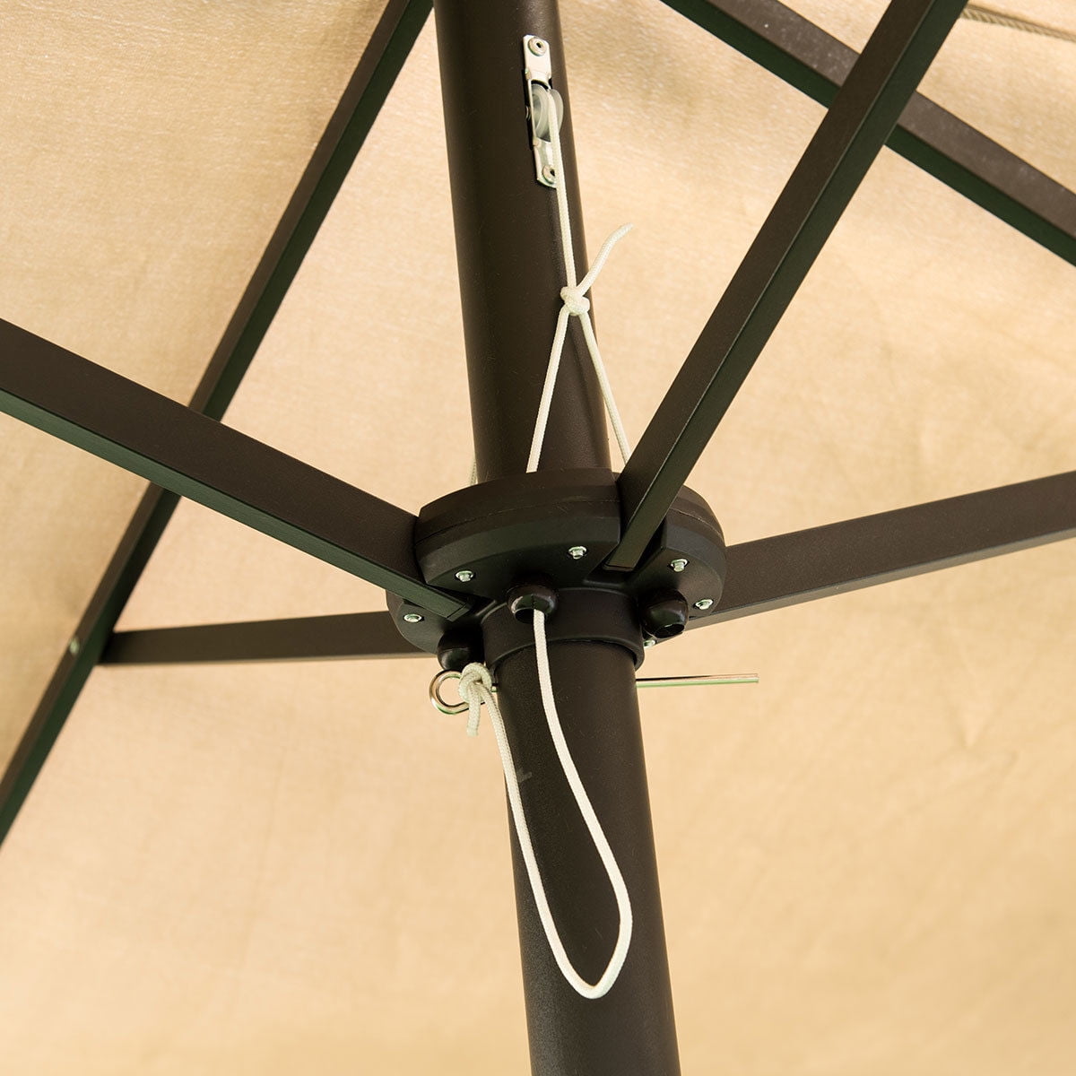 Costway 15' Market Outdoor Umbrella Double-Sided Twin Patio Umbrella with Crank beige