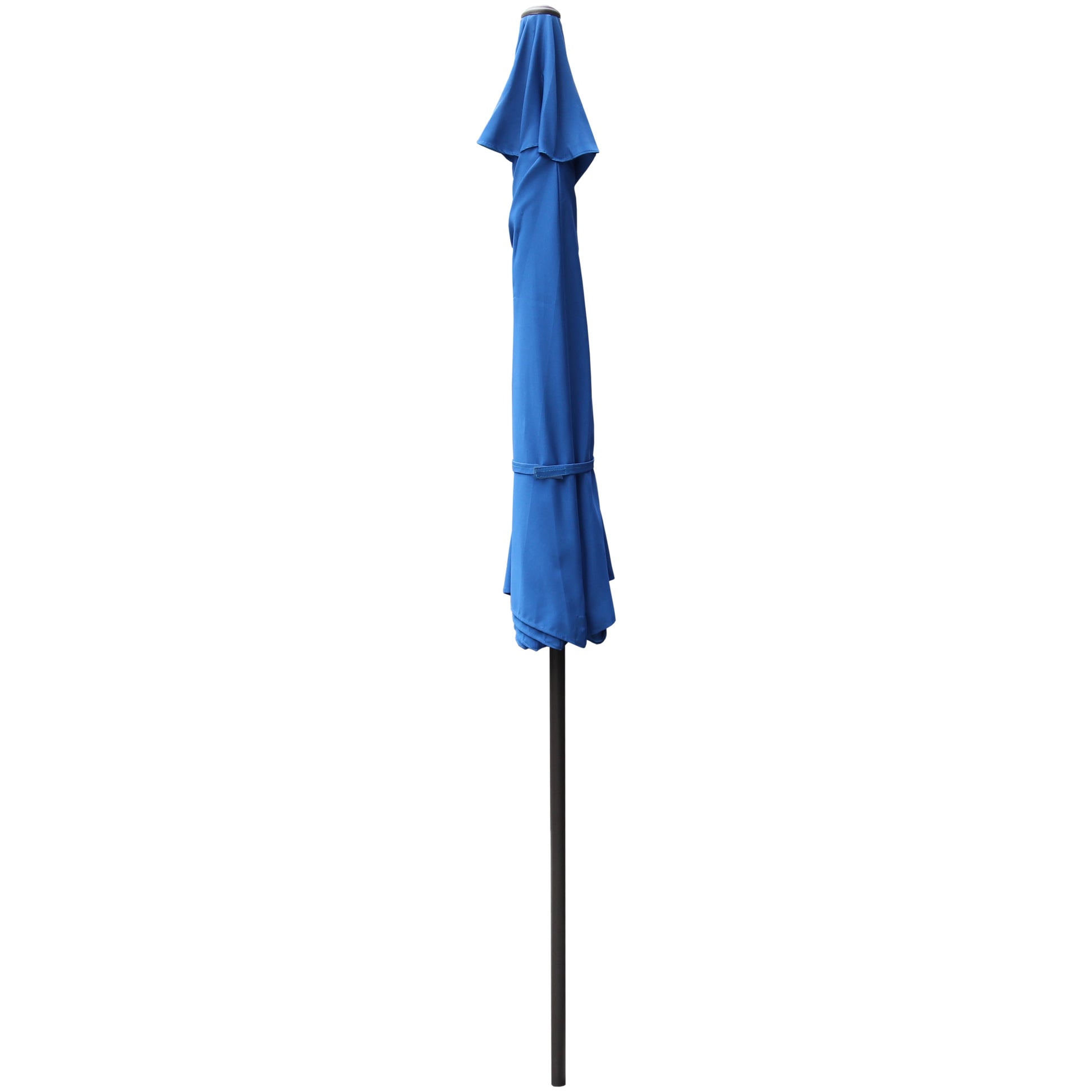 Abble 9FT Outdoor Patio Umbrella with Push Button Tilt and Crank Handle, Market Umbrella with 8 Sturdy Umbrella Ribs, Waterproof for Garden, Deck, Backyard, Pool, Blue
