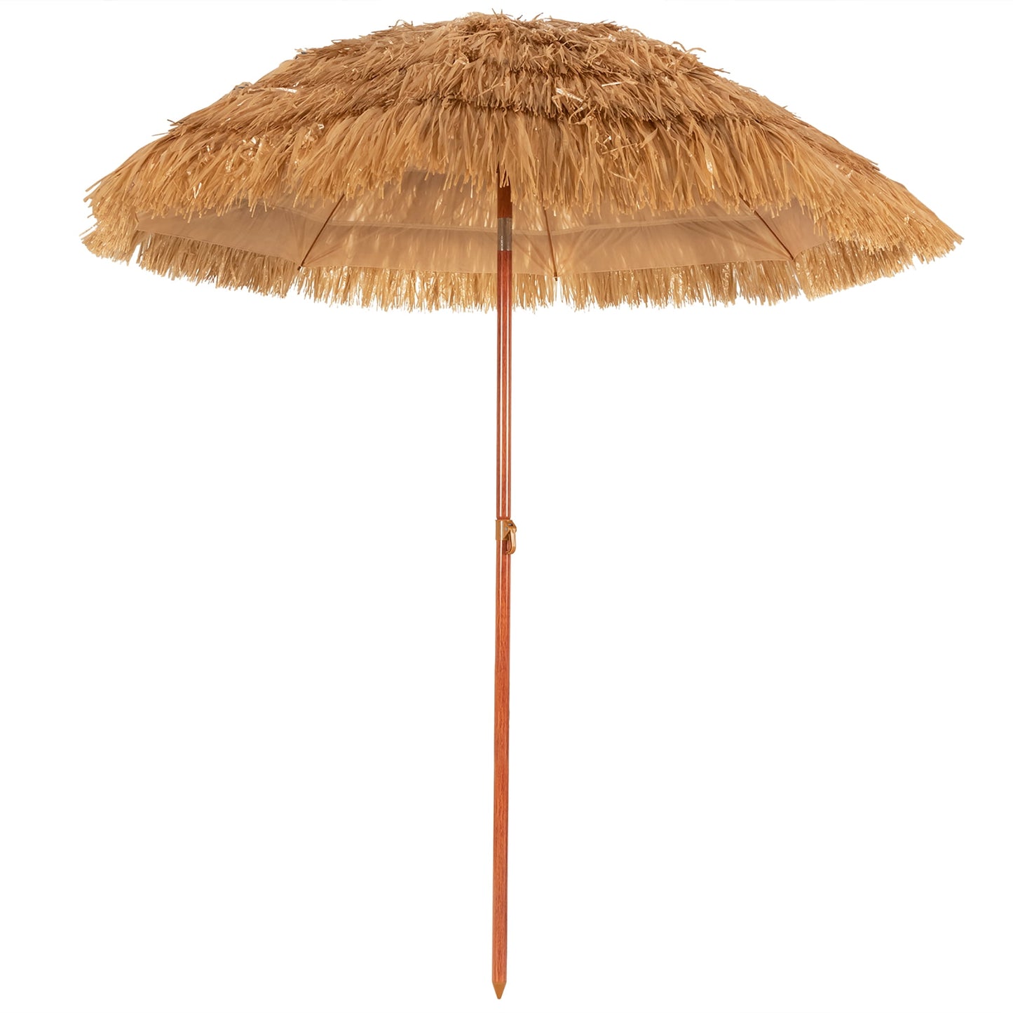 Costway 6.5 FT Thatched Beach Umbrella Tilt Tiki Hawaiian Patio Portable
