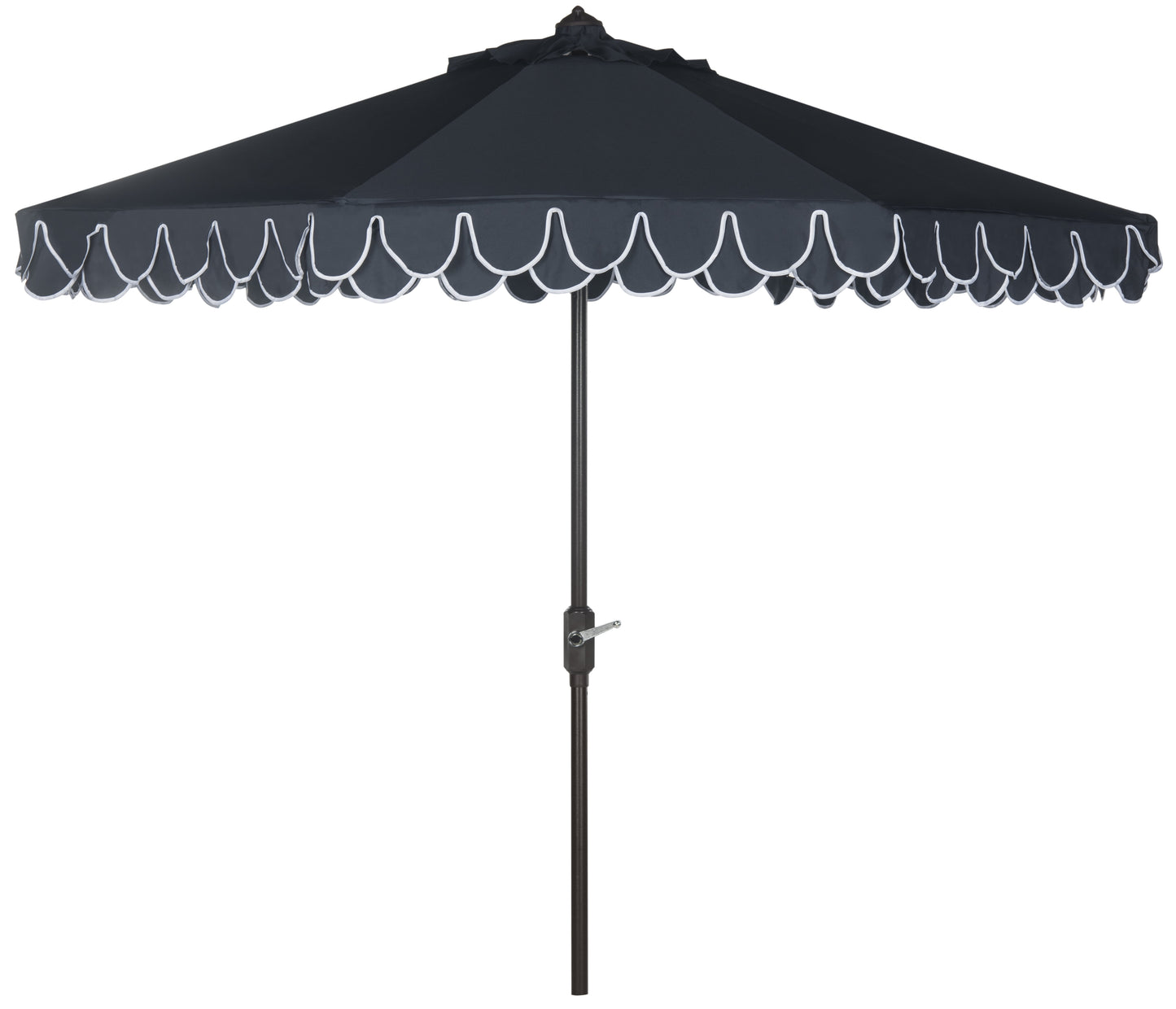 SAFAVIEH Outdoor Collection Elegant Valance 9-Foot Tilt Umbrella Navy / White