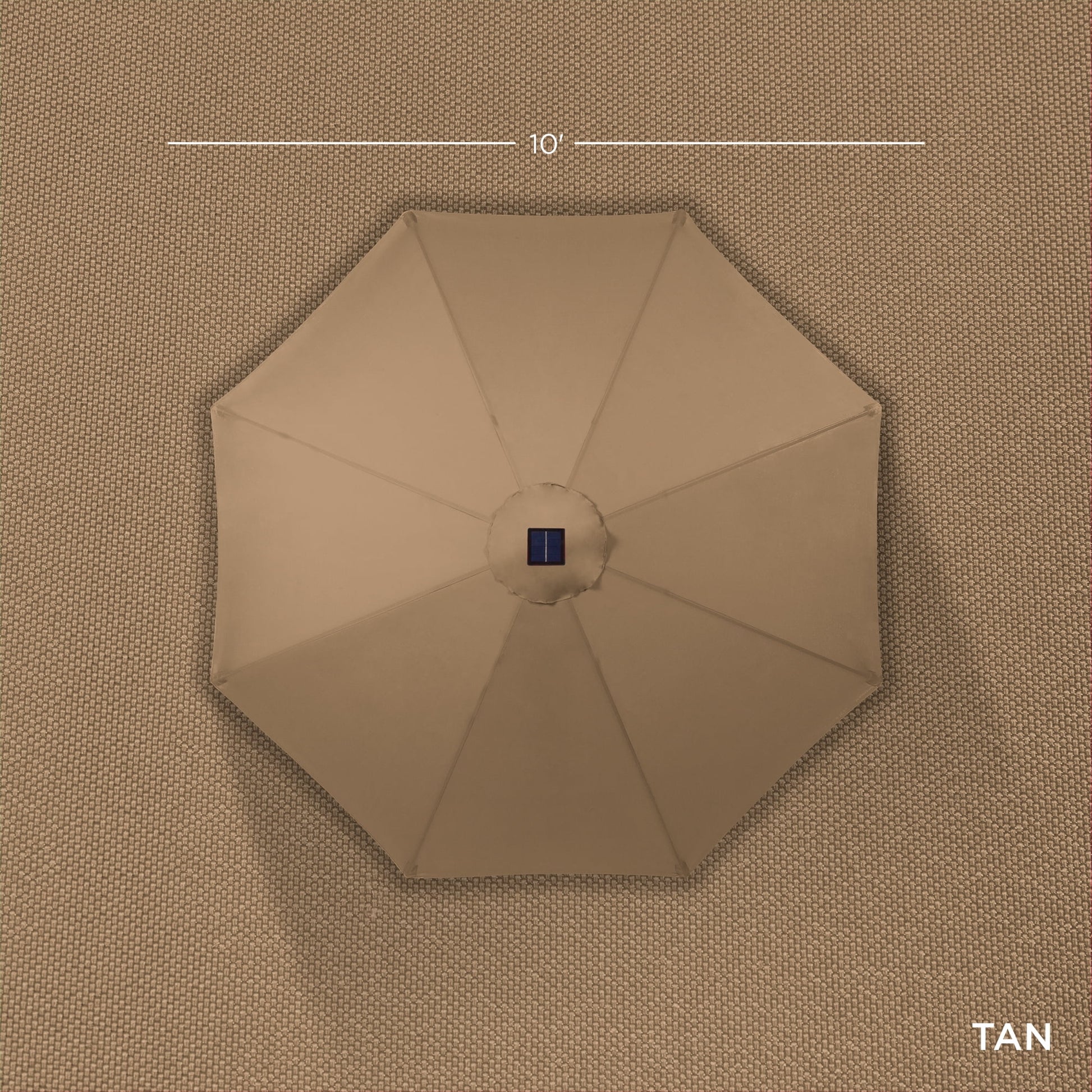 Best Choice Products 10ft Solar LED Lighted Patio Umbrella w/ Tilt Adjustment, UV-Resistant Fabric - Tan