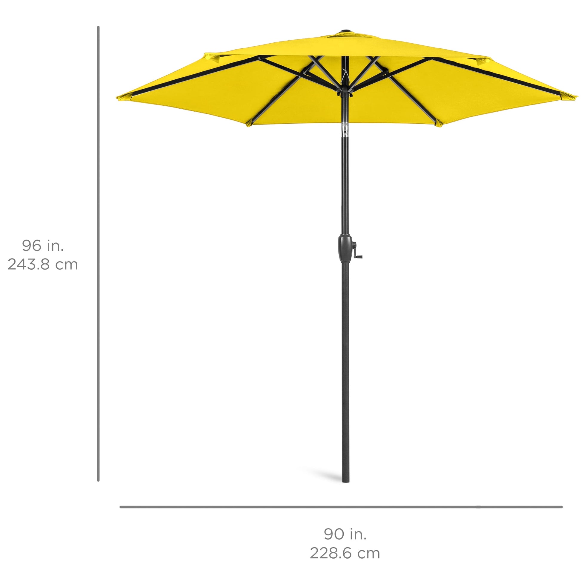 Best Choice Products 7.5ft Heavy-Duty Outdoor Market Patio Umbrella w/ Push Button Tilt, Easy Crank - Yellow
